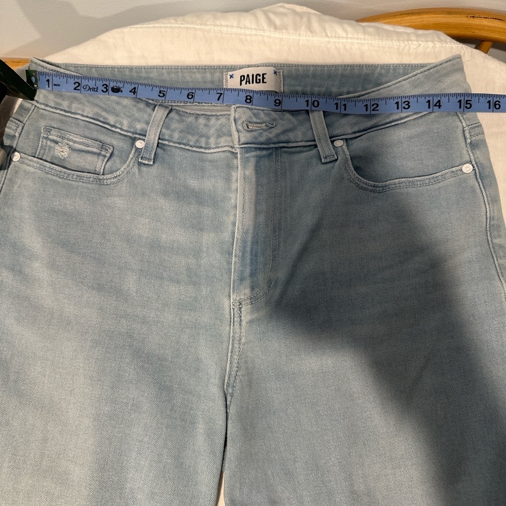 Paige Cindy Crop High Rise Straight Leg Jeans Women’s Size 29 Light Wash - Picture 7 of 7